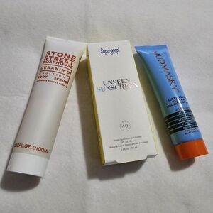 Mudmasky Sleep Repair Mask and Supergoop Sunscreen. Skin Care Bundle.